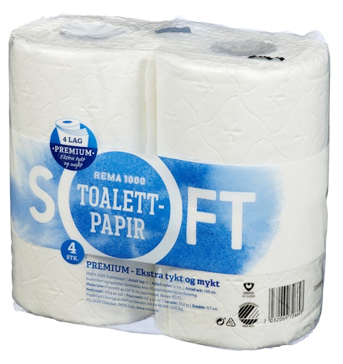 Bilde: © REMA 1000 / Oda REMA 1000 Toalettpapir 4-lags Premium, 4 stk