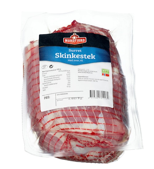 Bilde: © Nordfjord / Kolonial.no Nordfjord Surret Skinkestek med Svor Rå, ca. 1,5 kg