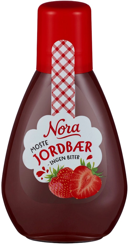 Bilde: © Nora / Kolonial.no Nora Jordbærsyltetøy Squeezy, 425 g