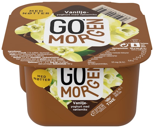 Bilde: © Tine / Oda Tine Go' Morgen Vaniljeyoghurt med nøttemix, 195 g