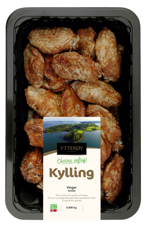 Bilde: © Ytterøy Kylling / Kolonial.no Ytterøy Kylling Grillede Kyllingvinger 900 g