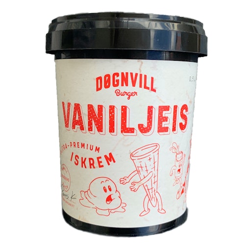 Døgnvill Iskrem  Premium Vanilje
