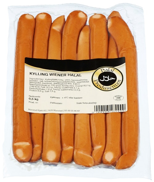Kylling Wiener Halal 500 g