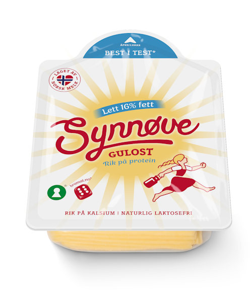 Bilde: © Synnøve / Kolonial.no Synnøve Lettost 16% Skivet 150 g