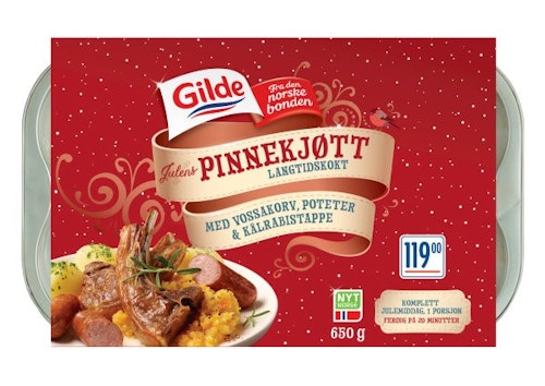 Bilde: © Gilde / Kolonial.no Gilde Kokt Pinnekjøtt Med Vossakorv og Rotmos 650 g