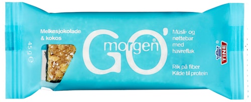 Bilde: © Tine / Kolonial.no Tine Go'morgen Bar Sjokolade & Kokos, 45 g