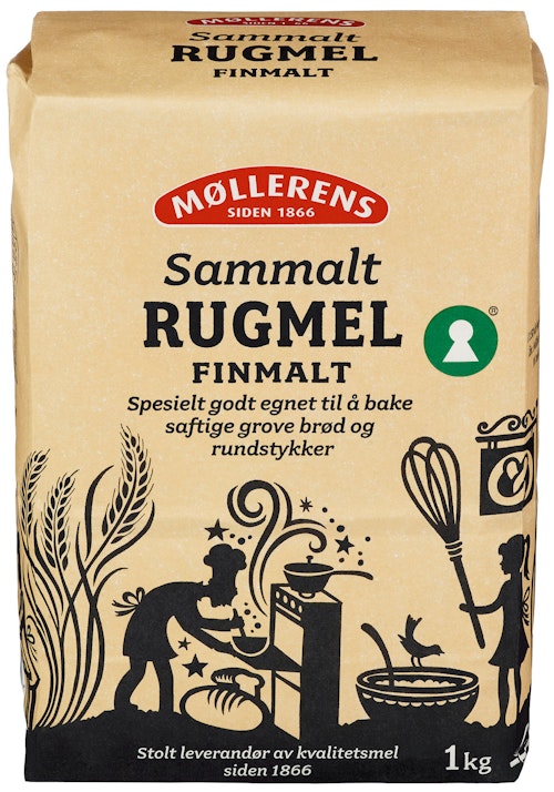 Bilde: © Møllerens / Kolonial.no Møllerens Rug Sammalt Fin, 1 kg