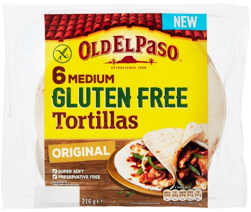 Bilde: © Old El Paso / Oda Old El Paso Tortilla Glutenfri 6 stk ca 17 cm
