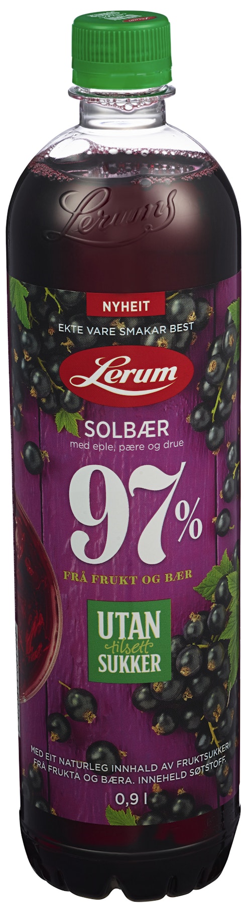 Bilde: © Lerum / Oda Lerum Solbærsaft Utan Tilsett Sukker 0,9 l