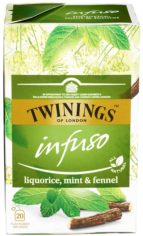 Bilde: © Twinings / Kolonial.no Twinings Lakris Mint & Fennikel Infuso, 20 stk