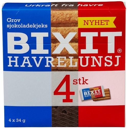 Bilde: © Sætre / Kolonial.no Sætre Bixit Havrelunsj 4 stk, 136 g