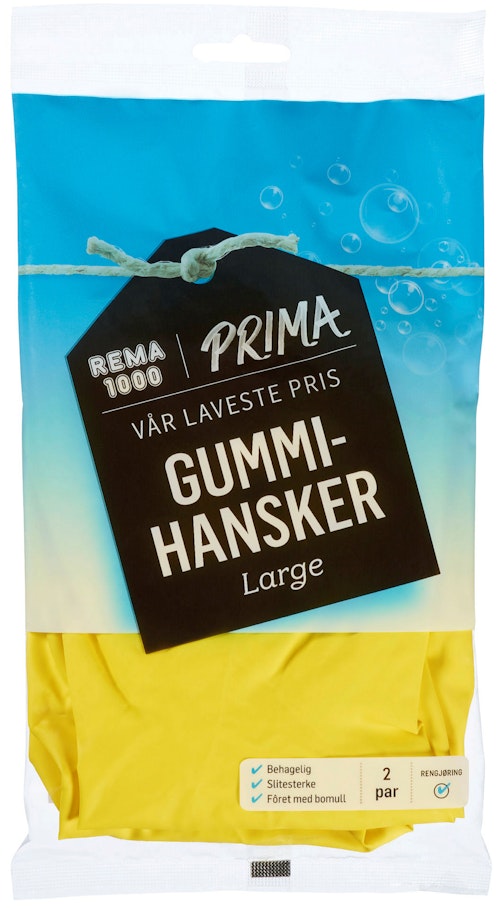 Bilde: © Prima / Oda Prima Gummihansker Large, 2 par