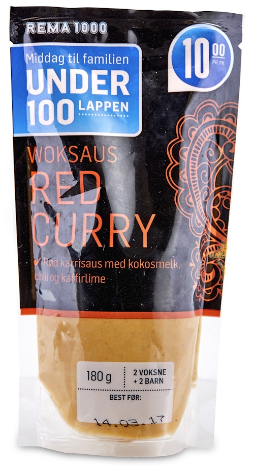 Bilde: © REMA 1000 / Kolonial.no REMA 1000 Red Curry Woksaus 180 g