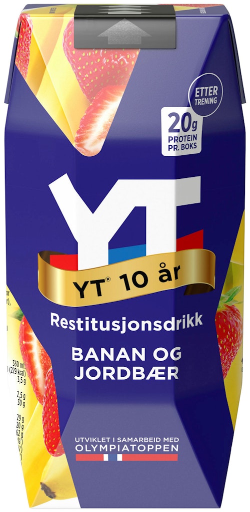Bilde: © Tine / Kolonial.no Tine Yt Restitusjonsdrikk Banan & jordbær, 330 ml