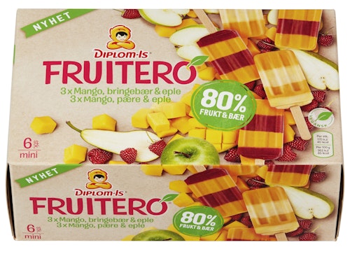 Bilde: © Diplom-Is / Oda Diplom-Is Fruitero 80% Frukt og Bær 6 stk, 282 ml