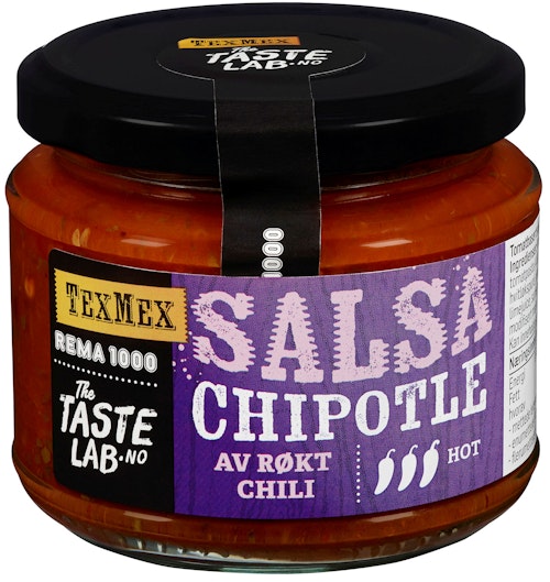 Bilde: © REMA 1000 / Kolonial.no REMA 1000 Salsa Chipotle Taste Lab, 185 g