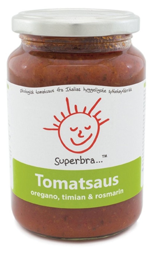 Superbra Tomatsaus Oregano, timian og rosmarin, 350 g