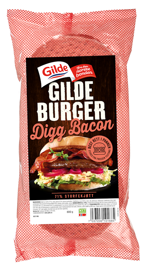 Gilde Gildeburger Digg Bacon 8 stk i pk