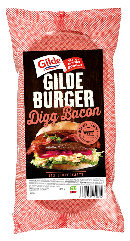 Bilde: © Gilde / Oda Gilde Gildeburger Digg Bacon 8 stk i pk