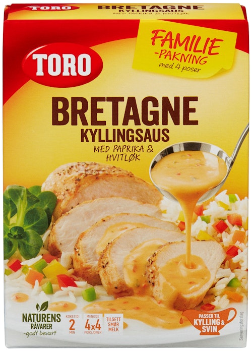 Bilde: © Toro / Kolonial.no Toro Bretagne Kyllingsaus Familiepakke 4 stk