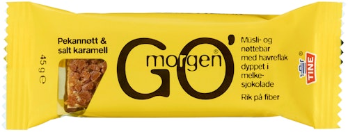 Bilde: © Tine / Kolonial.no Tine Go'morgen Bar Pecan % Salt Karamell, 45 g