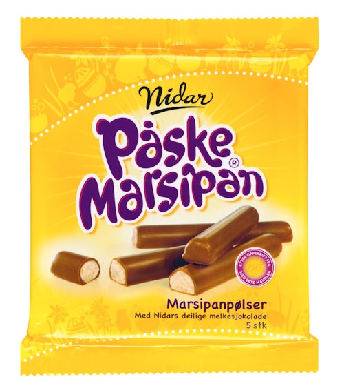 Bilde: © Nidar / Kolonial.no Nidar Marsipanpølser 110 g