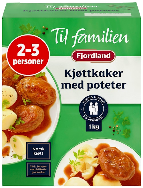 Bilde: © Fjordland / Oda Fjordland Kjøttkaker Med Poteter Fjordland til familien, 1 kg