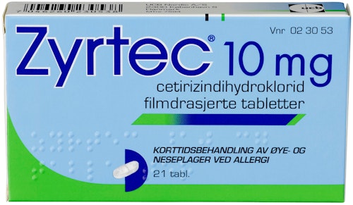 Bilde: © Zyrtec / Oda Zyrtec Zyrtec Allergitabletter 10mg, 21 stk