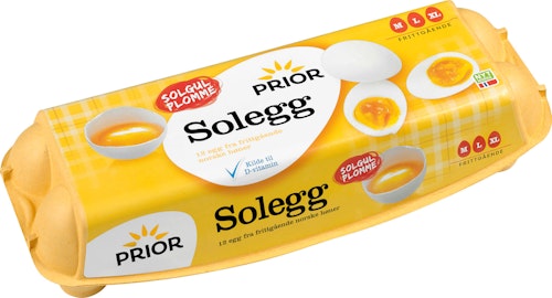 Bilde: © Prior / Kolonial.no Prior Solegg Fra frittgående høner Str M/L/XL, 12 stk