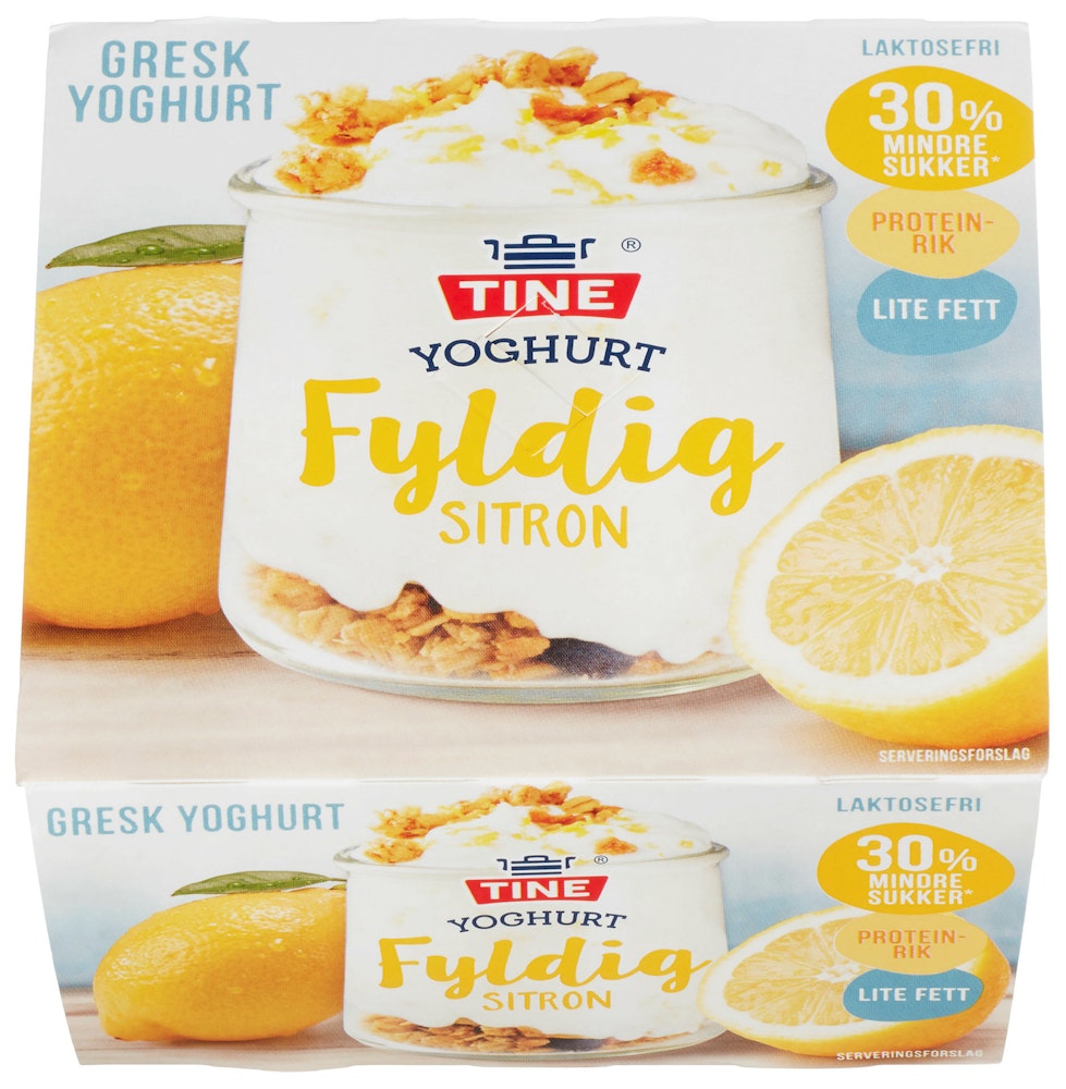 Tine Yoghurt Fyldig Sitron 4 x 125g