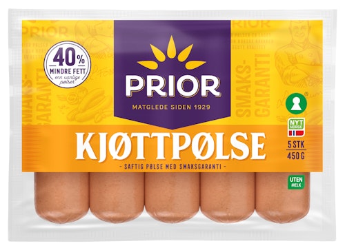Bilde: © Prior / Oda Prior Røkt Kjøttpølse Av Kylling & Kalkun Skinnfri, 450 g