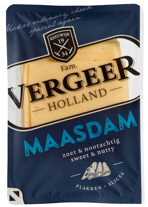 Bilde: © Vergeer / Kolonial.no Vergeer Skivet Ost Maasdam, 175 g