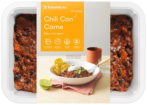 Bilde: © Kolonial.no / Kolonial.no Kolonial.no Chili Con Carne Fiks ferdig, 2 Porsjoner, 800 g