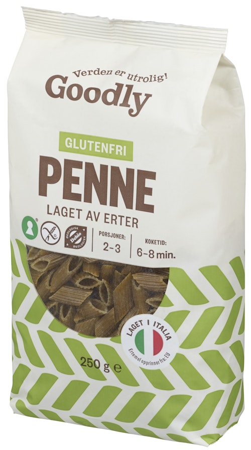 Bilde: © Goodly / Oda Goodly Goodly Ertepasta Penne Økologisk Glutenfri