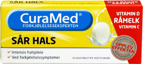 Bilde: © Curamed / Oda Curamed Sår Hals med Råmelk 20 stk