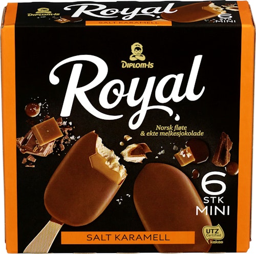 Diplom-Is Royal Salt Karamell Mini 6 stk, 480 ml