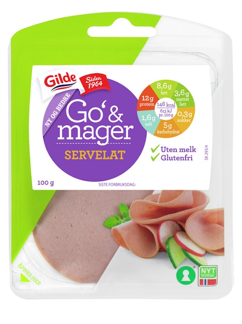 Bilde: © Gilde / Kolonial.no Gilde Go & Mager Servelat 100 g