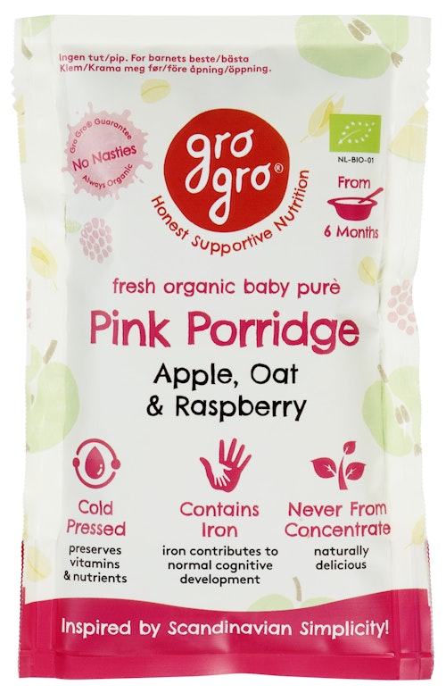 Bilde: © Gro Gro / Kolonial.no Gro Gro Pink Porridge fra 6 mnd økologisk, 100 g