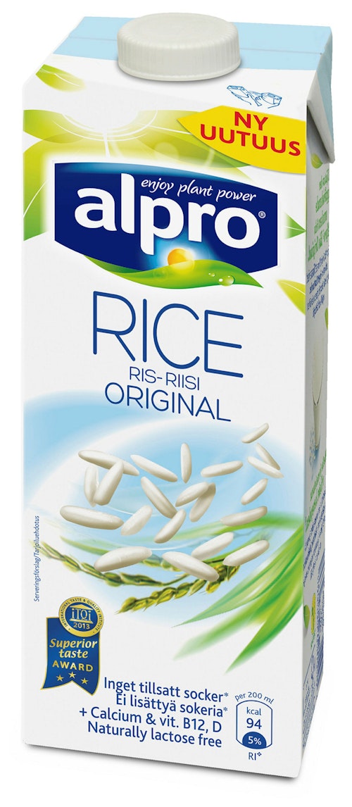 Bilde: © Alpro / Kolonial.no Alpro Rice Original Risdrikk med Kalsium, 1 l