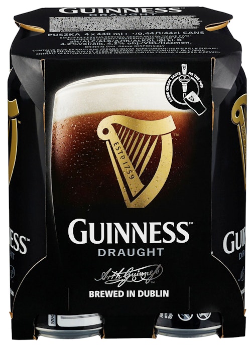 Bilde: © Guinness / Kolonial.no Guinness Guinness 4 x 0,44l, 1,76 l