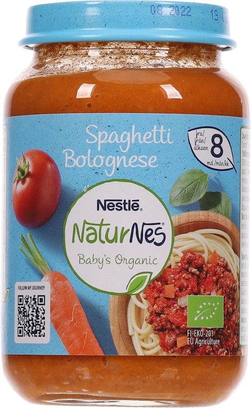 Bilde: © Nestlé / Oda Nestlé Spagetti Bolognese Økologisk Fra 8 mnd, 190 g