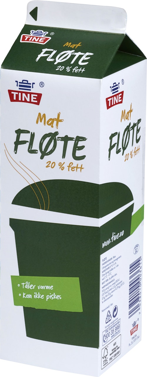 Bilde: © Tine / Kolonial.no Tine Matfløte 20% fett 1 l