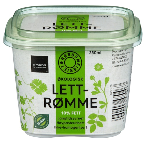 Bilde: © Rørosmeieriet / Kolonial.no Rørosmeieriet Økologisk Lettrømme 10 %, 250 g