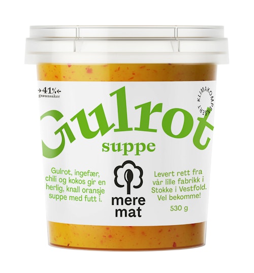 Bilde: © Mere Mat / Kolonial.no Mere Mat Suppe med Gulrøtter, Chili & Ingefær 530 g