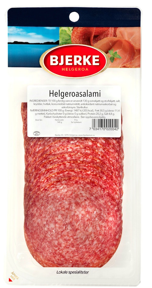 Bilde: © Bjerke Spekemat / Kolonial.no Bjerke Spekemat Helgeroasalami 140 g