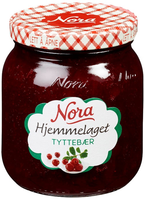Bilde: © Nora / Kolonial.no Nora Tyttebærsyltetøy Hjemmelaget 400 g