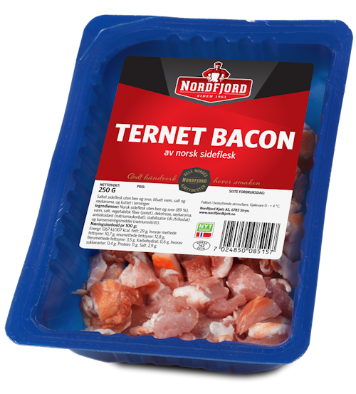 Bilde: © Nordfjord / Kolonial.no Nordfjord Bacon i Terninger 250 g