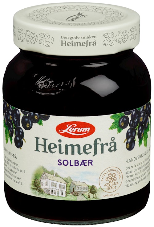 Bilde: © Lerum / Kolonial.no Lerum Solbærsyltetøy Heimefrå 360 g