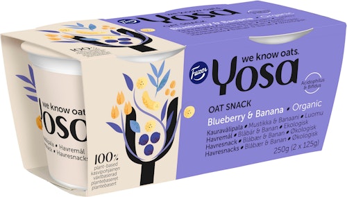 Bilde: © Yosa / Kolonial.no Yosa Blåbær & Banan Havresnacks 2 stk, 250 g