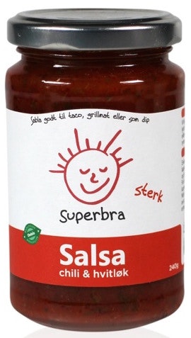 Bilde: © Superbra / Oda Superbra Salsa Sterk Chili & Hvitløk Økologisk